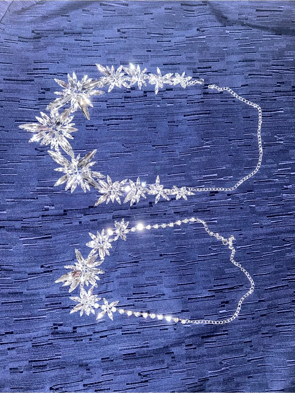 Elegant Crystal Floral Statement Necklace - Clear